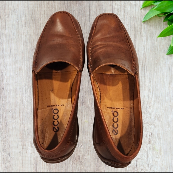Ecco Comfort Zone Hand Sewn Leather Shoes Mens Size 44 US 11 WIDE‎ - Picture 5 of 10